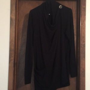 Black medium button detail open cardigan
